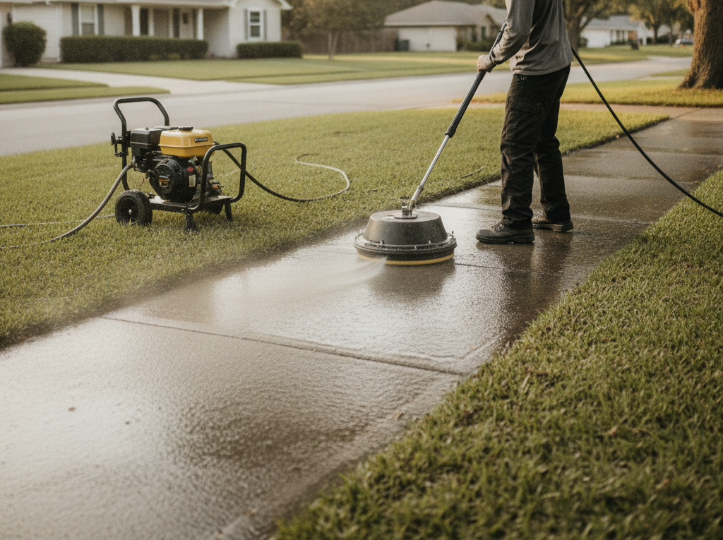 residential sidewalk pressure washing